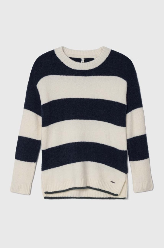 Pepe Jeans sweter z domieszką wełny dziecięcy z domieszką wełny granatowy PG701067
