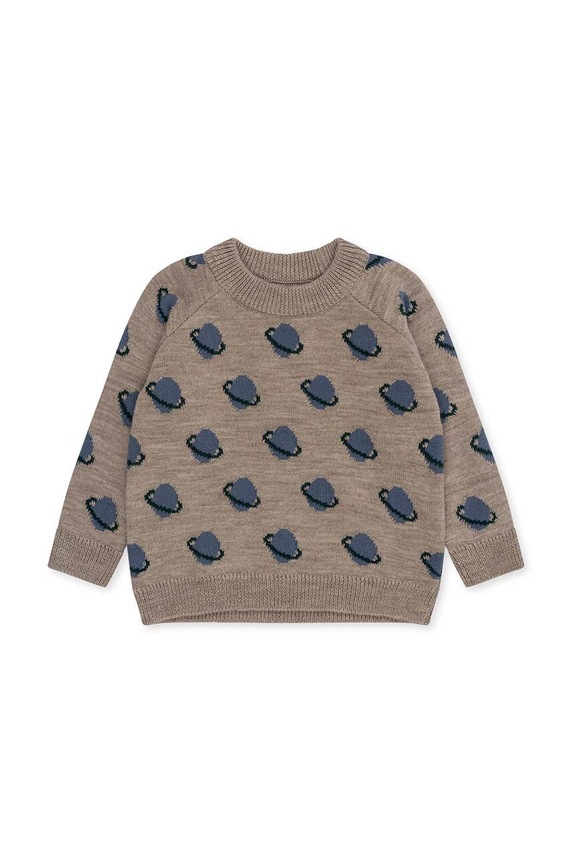 Вовняний дитячий светр Konges Sløjd KS6189 сірий AW23
