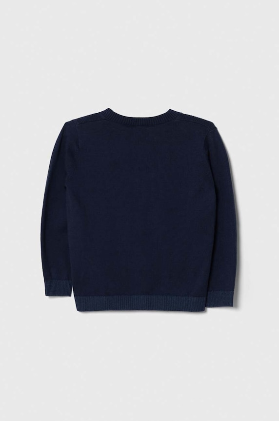 Παιδική βαμβακερή ζακέτα United Colors of Benetton 12CDH6007.P.SEASONAL σκούρο μπλε AW23