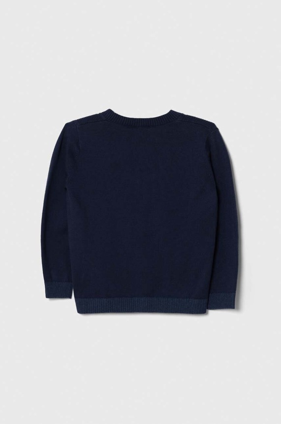 Παιδική βαμβακερή ζακέτα United Colors of Benetton 12CDH6007.P.SEASONAL σκούρο μπλε AW23