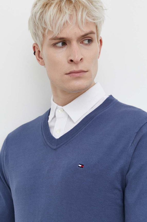 Πουλόβερ Tommy Hilfiger μπλε MW0MW22349