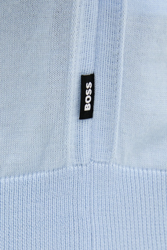 BOSS gyapjú pulóver 50468239 kék