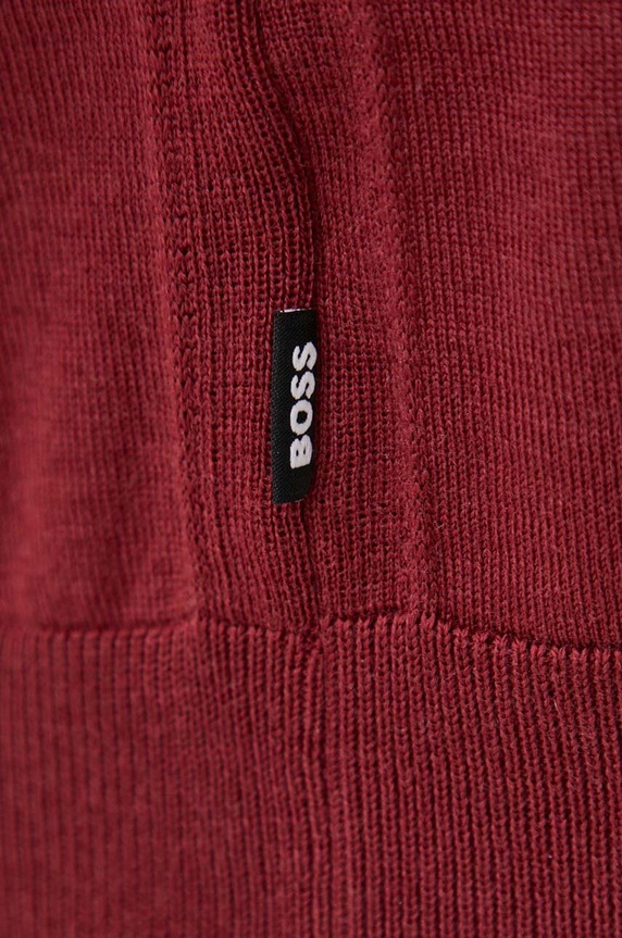 BOSS sweter wełniany Leno-P 50468239 bordowy