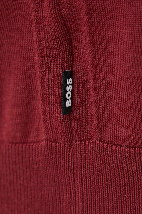BOSS sweter wełniany Leno-P 50468239 bordowy