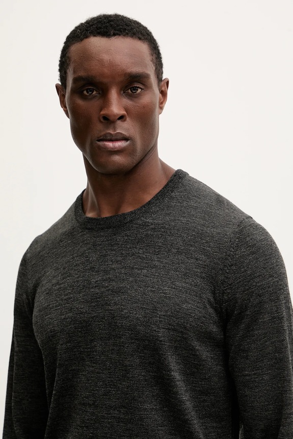 BOSS gyapjú pulóver szürke 50468239