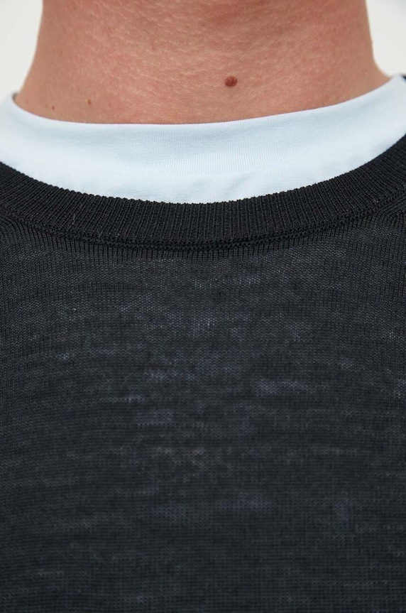 Volnen pulover BOSS Leno-P 50468239 črna