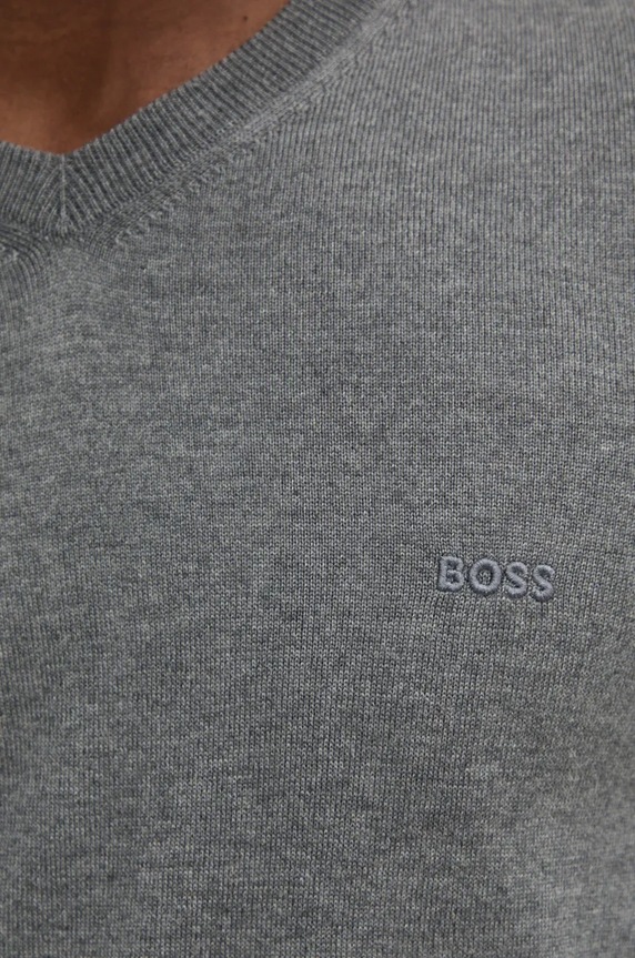 Vlnený sveter BOSS Baram-L 50476363 sivá