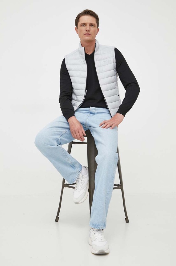 Volnen pulover BOSS Baram-L 50476363 črna AW25