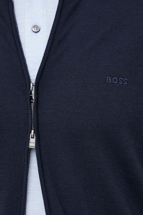 BOSS kardigan wełniany Balonso-L 50476347 granatowy