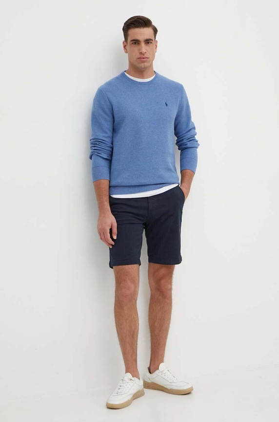 Bavlněný svetr Polo Ralph Lauren 710918163 modrá SS26