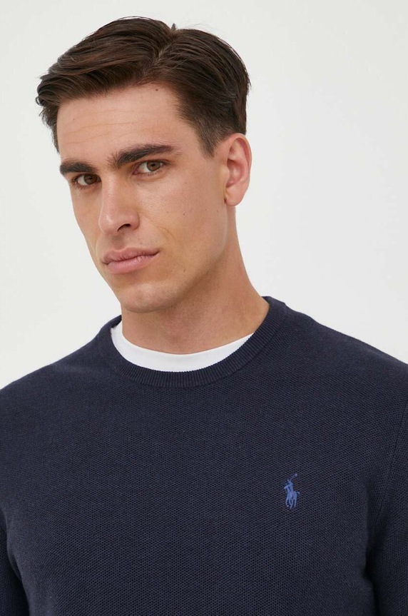 Polo Ralph Lauren sweter bawełniany granatowy 710918163