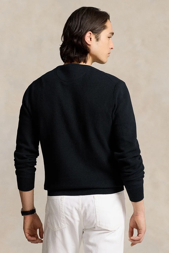 Βαμβακερό πουλόβερ Polo Ralph Lauren 710918163 μαύρο SS26