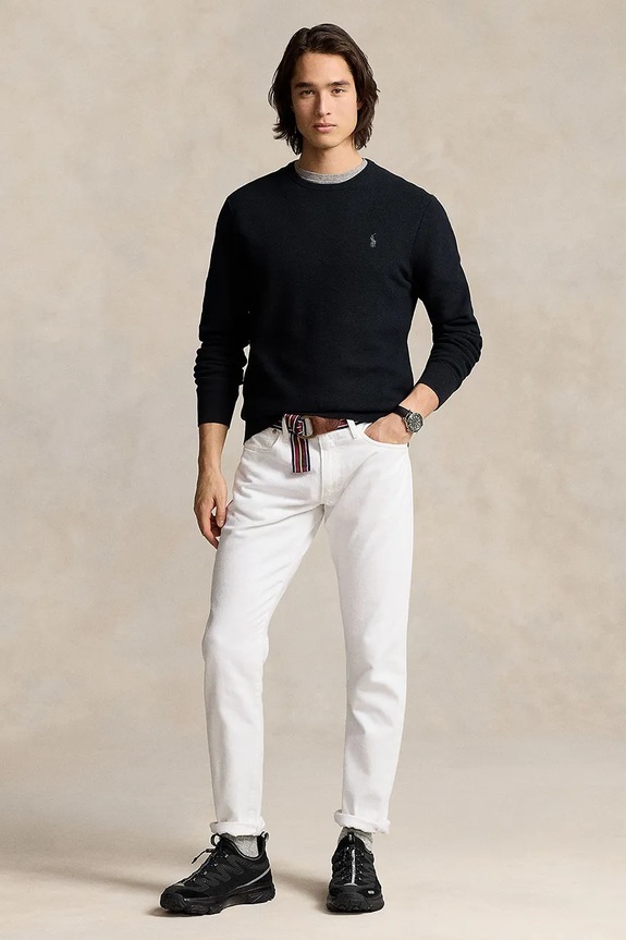 Ρούχα Βαμβακερό πουλόβερ Polo Ralph Lauren 710918163 μαύρο