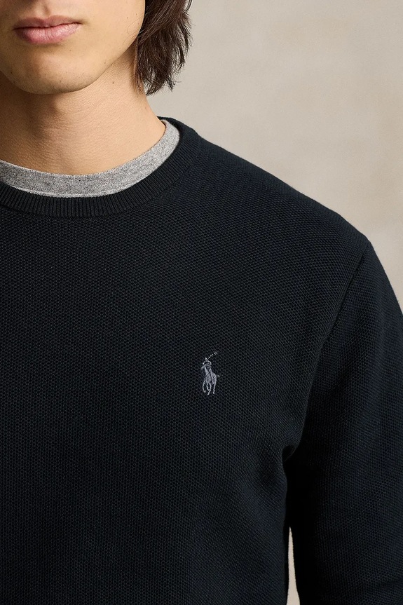 Βαμβακερό πουλόβερ Polo Ralph Lauren μαύρο 710918163