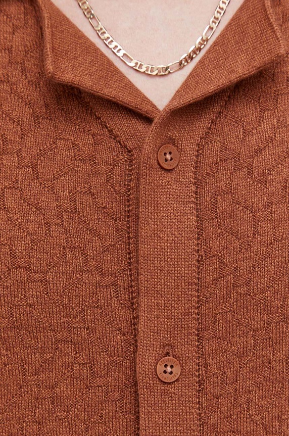 Πουκάμισο Hollister Co. KI320.3040.702 καφέ