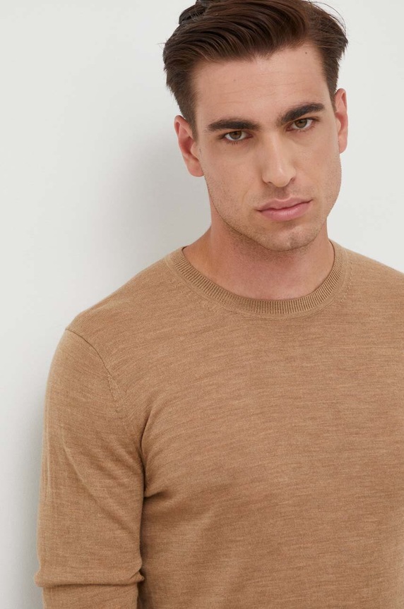 Michael Kors gyapjú pulóver bézs CR1601Y7AP