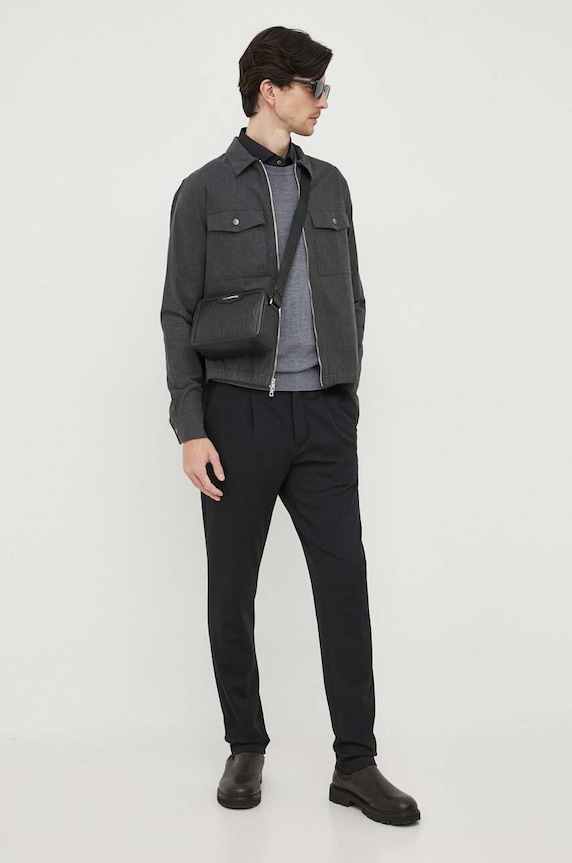 Michael Kors gyapjú pulóver CR1601Y7AP szürke AW23