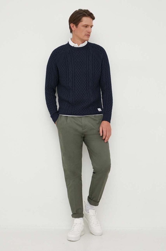 Pepe Jeans pamut pulóver Sly PM702378.594 sötétkék AW23