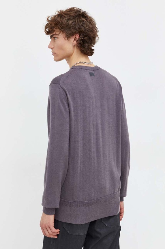 Odzież G-Star sweter wełniany D21931.B692 fioletowy