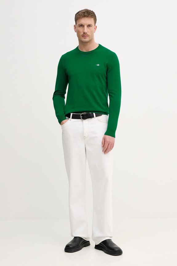 Gant pamut pulóver 8030561 zöld SS26