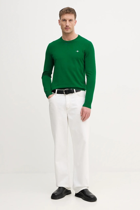 Gant pamut pulóver 8030561 zöld SS26