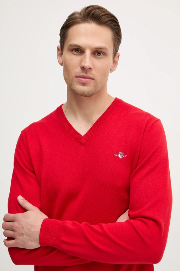 Pamučni pulover Gant crvena 8030562