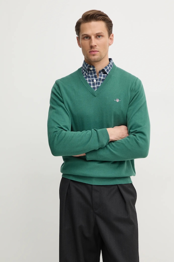 Bavlnený sveter Gant 8030562 zelená AW25