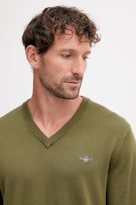 Gant pulover de bumbac verde 8030562