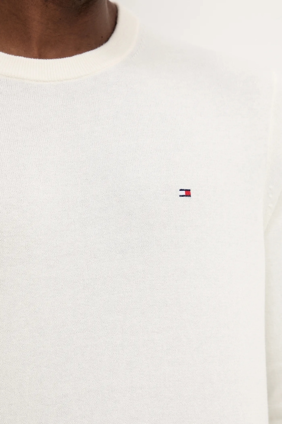 Sveter s prímesou kašmíru Tommy Hilfiger MW0MW28046 béžová