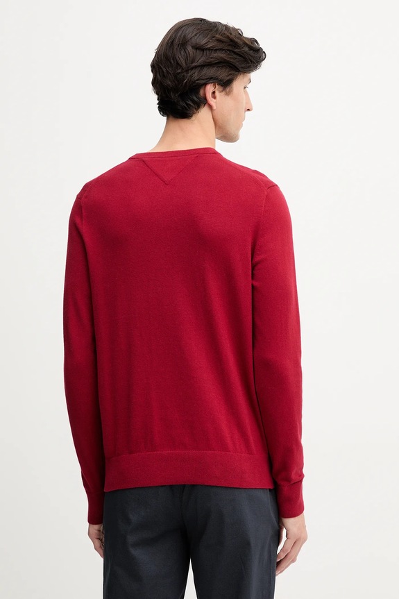 Tommy Hilfiger sweter z domieszką kaszmiru MW0MW28046 bordowy AW25