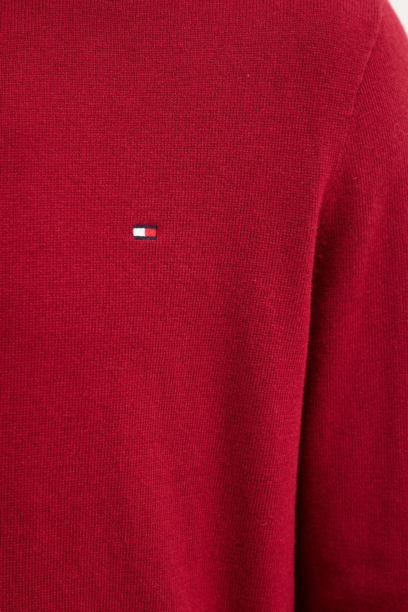 Tommy Hilfiger sweter z domieszką kaszmiru bordowy MW0MW28046