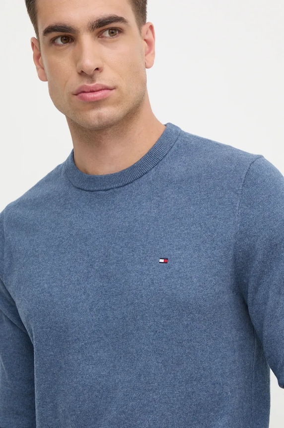 Pulover s dodatkom kašmira Tommy Hilfiger plava MW0MW28046