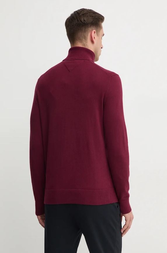 Îmbrăcăminte Tommy Hilfiger pulover din amestec de casmir MW0MW28048 burgundia