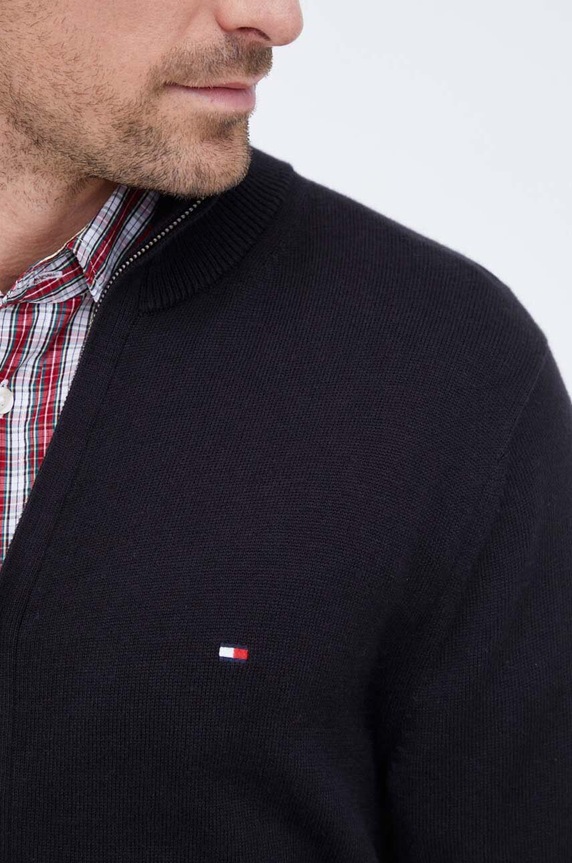 Tommy Hilfiger kardigan z domieszką kaszmiru MW0MW28050 czarny
