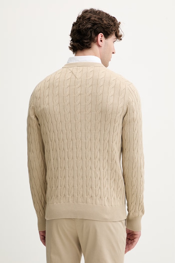 Odzież Tommy Hilfiger sweter męski bawełniany MW0MW33132 beżowy