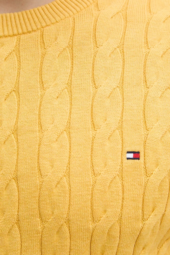 Tommy Hilfiger pulover bărbătesc din bumbac MW0MW33132 galben
