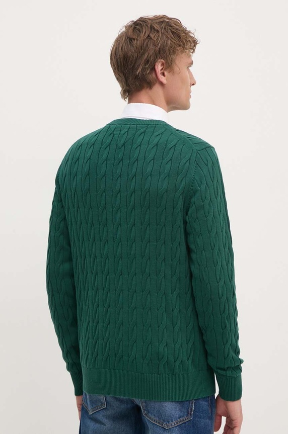 Îmbrăcăminte Tommy Hilfiger pulover bărbătesc din bumbac MW0MW33132 verde