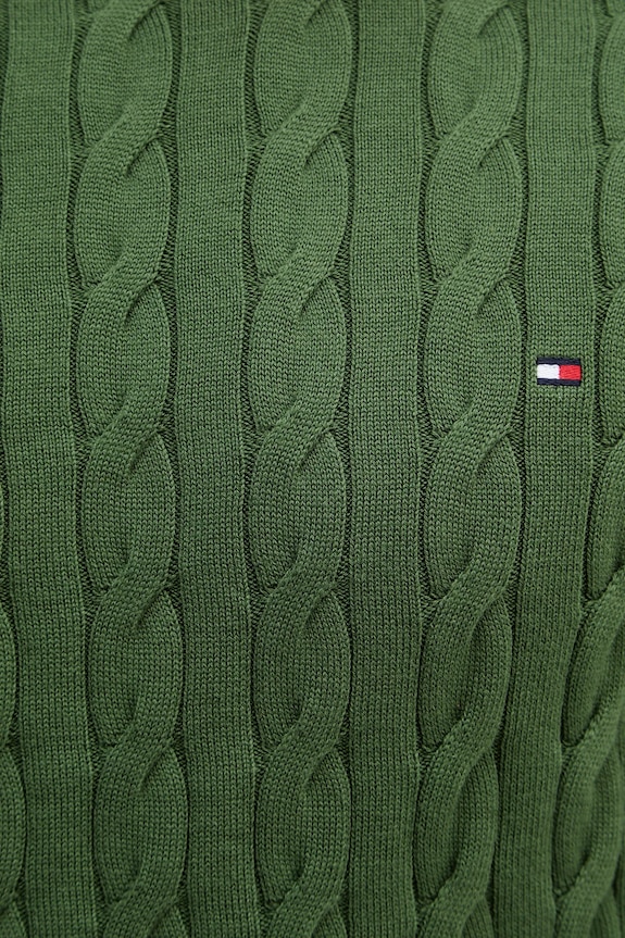 Tommy Hilfiger pulover bărbătesc din bumbac MW0MW33132 verde