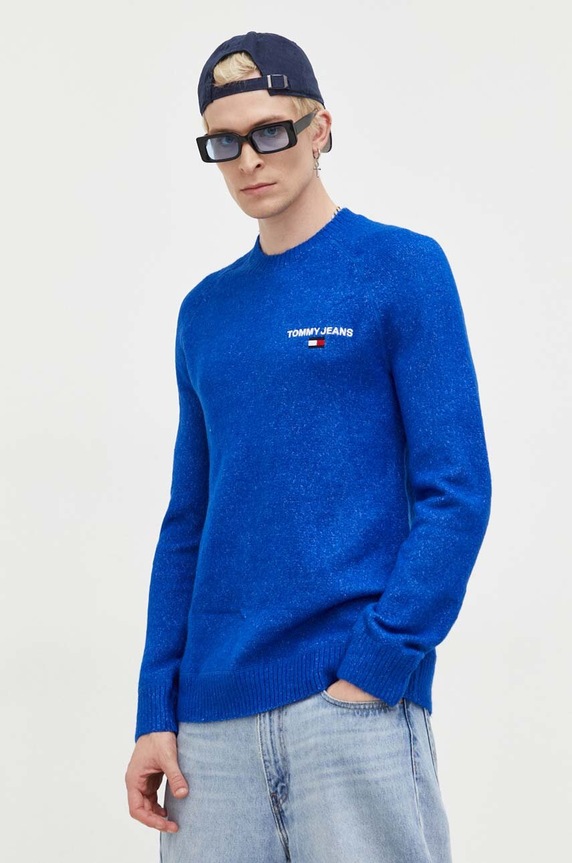 Svetr Tommy Jeans kulatý modrá DM0DM17756
