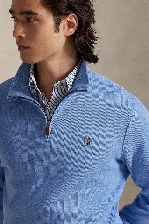 Βαμβακερή μπλούζα Polo Ralph Lauren μπλε 710671929