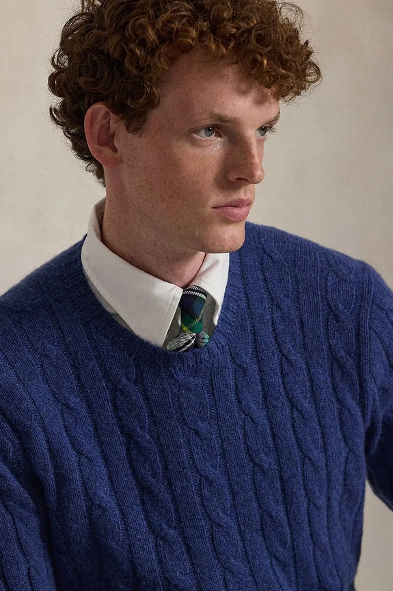Kašmírový svetr Polo Ralph Lauren 710876728 námořnická modř