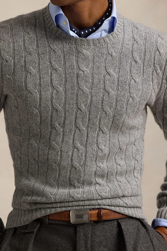Πουλόβερ κασμίρ Polo Ralph Lauren 710876728 γκρί SS26