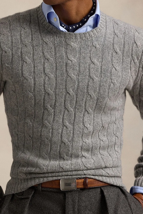 Πουλόβερ κασμίρ Polo Ralph Lauren 710876728 γκρί SS26