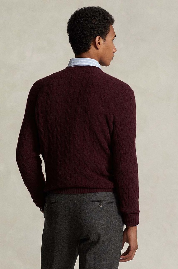 Polo Ralph Lauren sweter wełniany 710876762 bordowy AW25