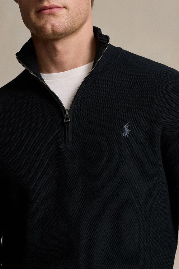 Polo Ralph Lauren sweter bawełniany Ls Hz Long Sleeve czarny 710932304