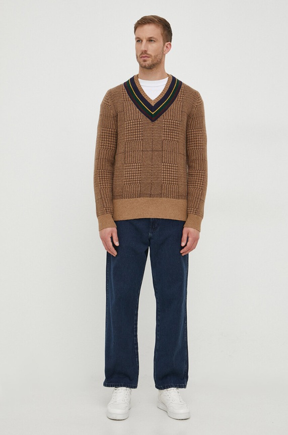 Polo Ralph Lauren gyapjú pulóver 710917160 bézs AW23