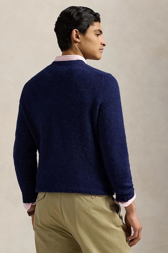 Vlnený sveter Polo Ralph Lauren 710918805 tmavomodrá AW25