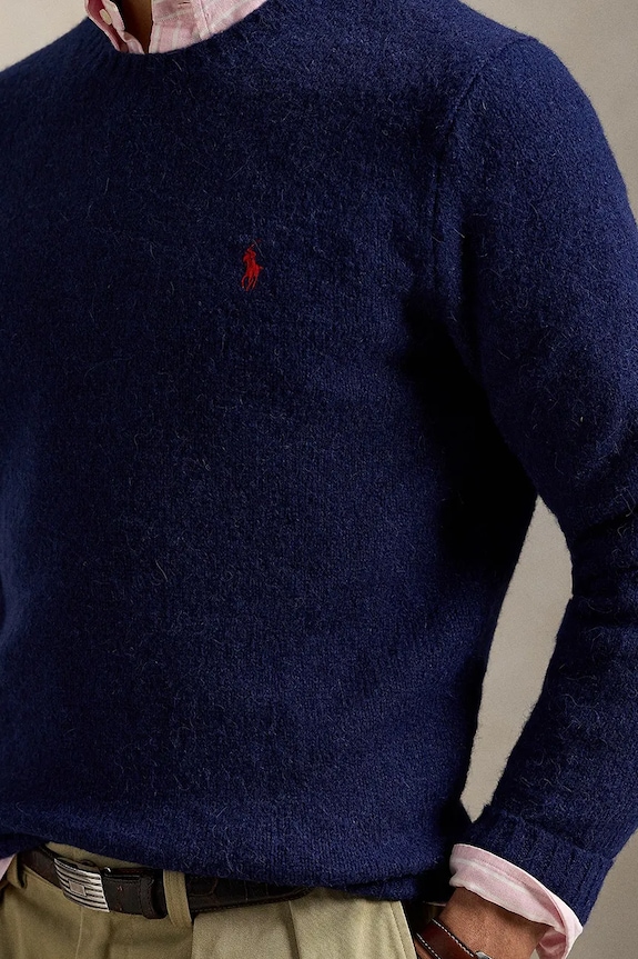 Vlnený sveter Polo Ralph Lauren tmavomodrá 710918805