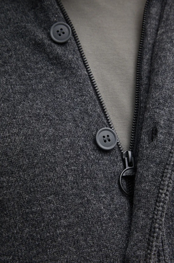 Barbour kardigan wełniany MKN0731 szary