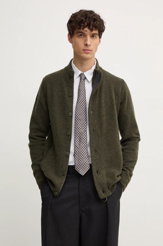 Barbour cardigan in lana lana verde MKN0731
